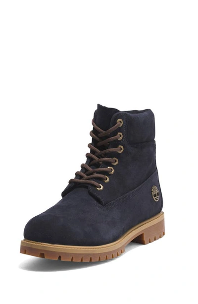Shop Timberland 6-inch Heritage Waterproof Insulated Lace-up Boot In Dark Blue