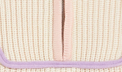 Shop English Factory Color Accent Half-zip Pullover In Lavender Multi