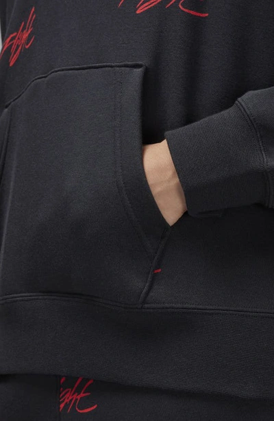 Shop Jordan Brooklyn Heroes Oversize Fleece Hoodie In Black
