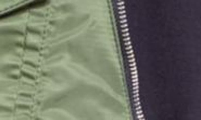 Sacai Ma-1 Side Gusset Sponge Hoodie In Navy × Khaki