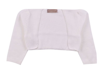 Shop La Stupenderia Cropped Open Front Knitted Cardigan In White