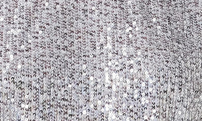 Endless Rose Sequin Shoulder Pad Top In Silver