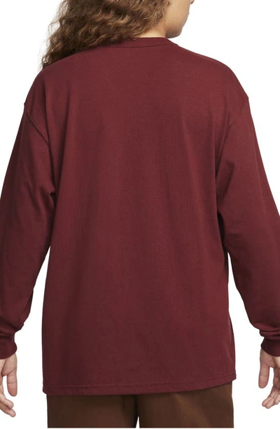 Shop Nike Sportswear Premium Essentials Long Sleeve T-shirt In Dark Team Red
