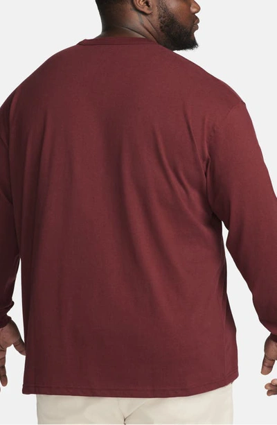 Shop Nike Sportswear Premium Essentials Long Sleeve T-shirt In Dark Team Red