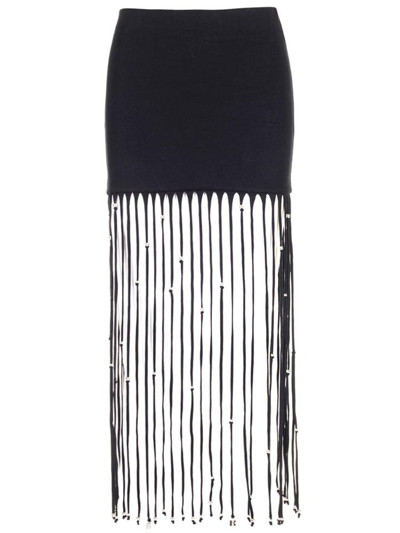 Shop Rotate Birger Christensen Rotate Fringed Mini Skirt In Black