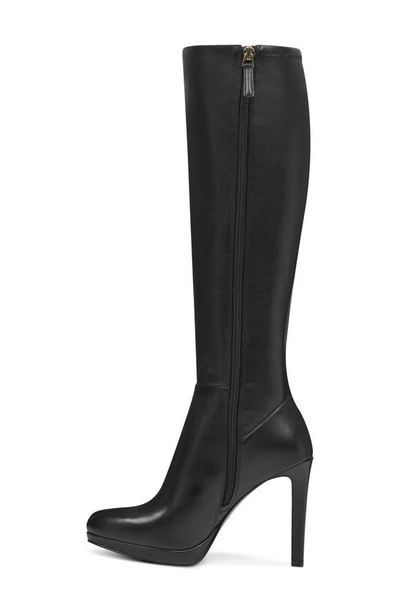 Shop Nine West Quizme Knee High Boot In Black/ Black Leather