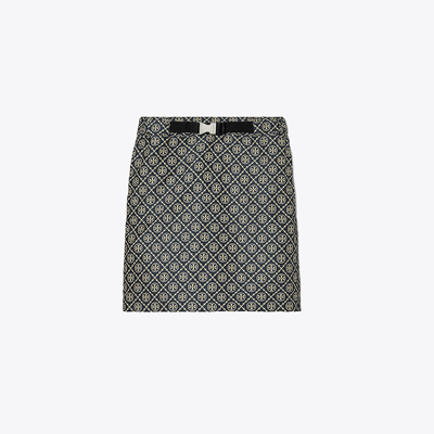 Tory Sport Tory Burch T Monogram Tech Jacquard Skirt In Tory Navy T Monogram Small Sport
