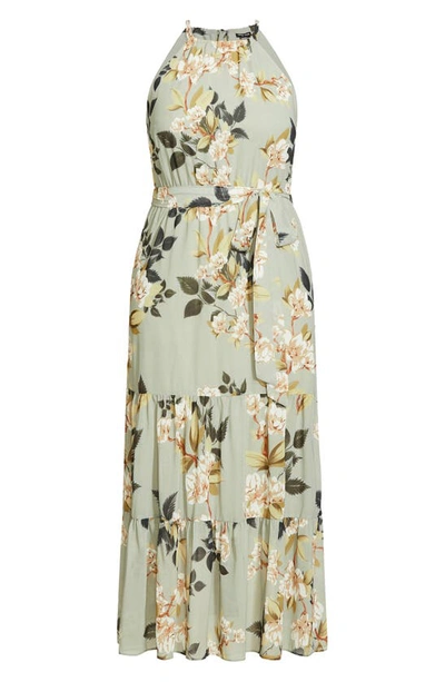 City Chic Halter Love Floral Maxi Dress In Magnolia Floral