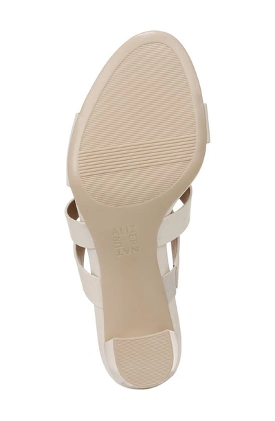 Shop Naturalizer Beaming Block Heel Slide Sandal In Warm White Smooth Faux Leather