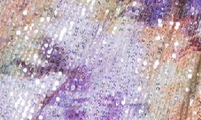Shop Julia Jordan Twist Neck Sequin High-low Dress In Lavender Multi