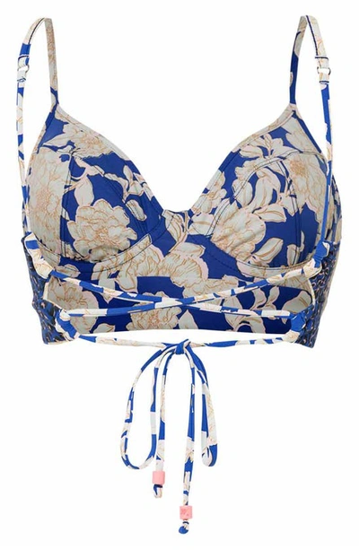 Shop Maaji Blue Bouquet Milany Reversible Underwire Bikini Top