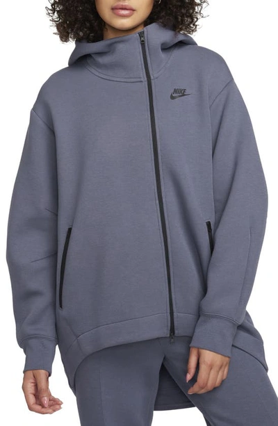 Shop Nike Sportswear Tech Fleece Zip Hoodie In Light Carbon/ Black
