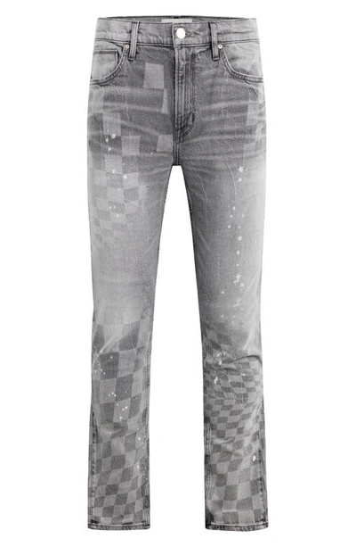 Shop Hudson Walker Kick Flare Checkerboard Stretch Jeans In Grey Check