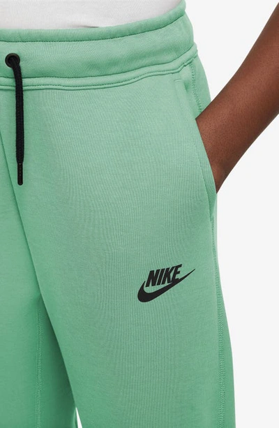 Shop Nike Kids' Tech Fleece Joggers In Spring Green/ Black/ Black