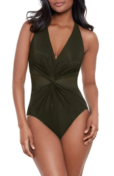 Shop Miraclesuit Illusionist Wrapture One-piece Swimsuit In Nori