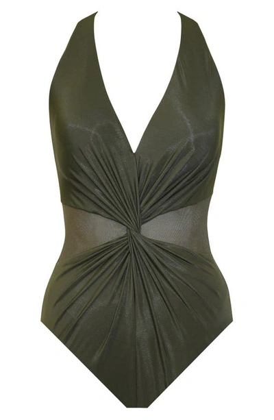 Shop Miraclesuit Illusionist Wrapture One-piece Swimsuit In Nori