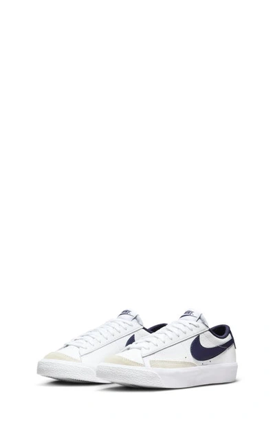 Shop Nike Kids' Blazer Low '77 Low Top Sneaker In White/ Grey/ Midnight Navy