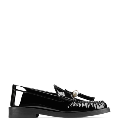Shop Jimmy Choo Patent Leather Addie Loafers In Black
