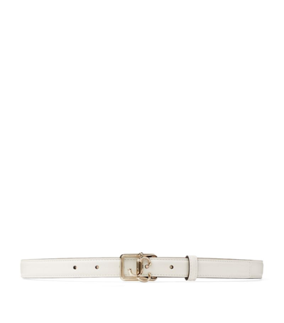 Shop Jimmy Choo Leather Jc Square Belt In White
