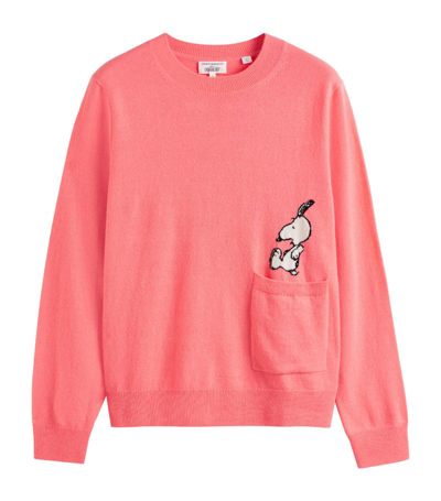 Shop Chinti & Parker X Peanuts Wool-cashmere Sweater In Pink