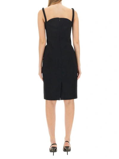 Shop Versace Rolled Midi Dress In Black