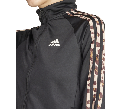 Shop Adidas Originals Women's Tricot Slim Printed 3-stripe Track Jacket In Black