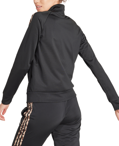 Shop Adidas Originals Women's Tricot Slim Printed 3-stripe Track Jacket In Black