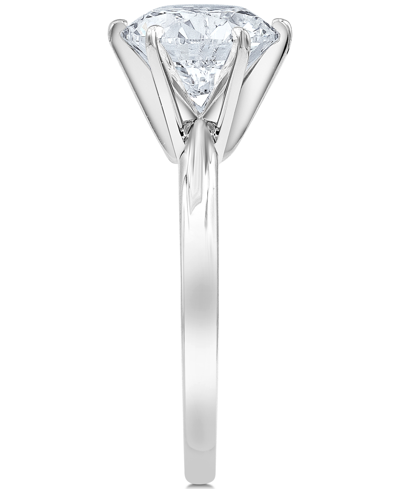 Shop Macy's Diamond Solitaire Engagement Ring (3 Ct. T.w.) In 14k White Gold