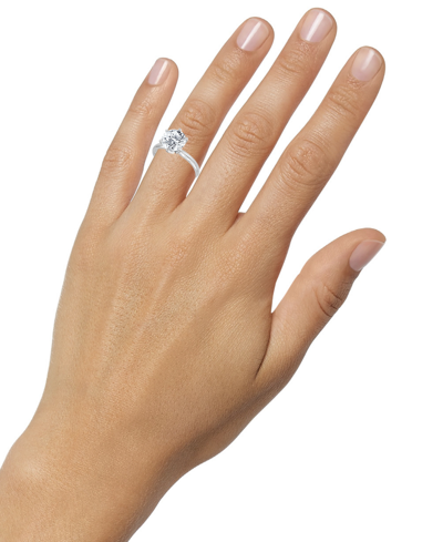 Shop Macy's Diamond Solitaire Engagement Ring (3 Ct. T.w.) In 14k White Gold