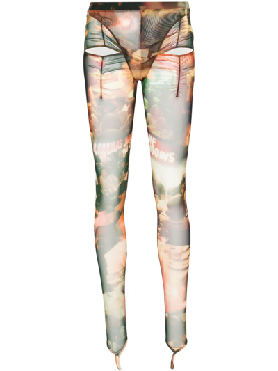 Shop Puppets And Puppets Orange Carly Graphic-print Leggings