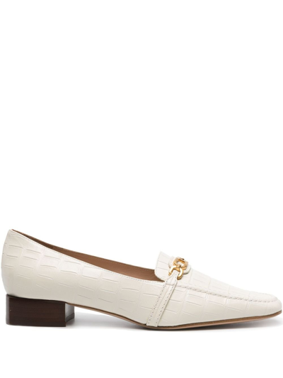 Shop Tom Ford Neutral Whitney Crocodile-effect Loafers In White
