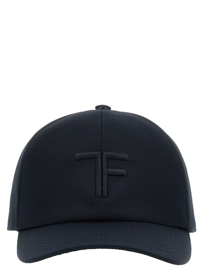 Shop Tom Ford Logo Embroidery Cap Hats Blue