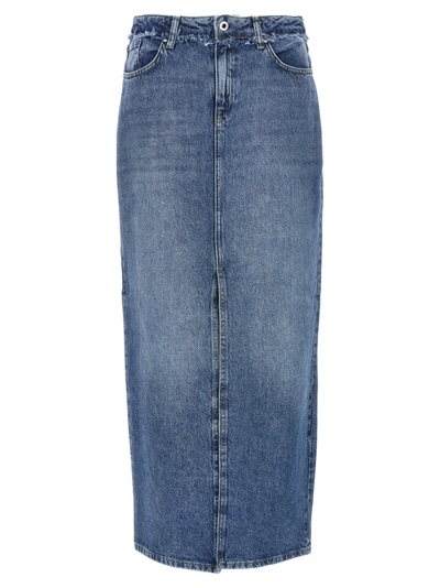 Shop Karl Lagerfeld Maxi Denim Skirt Skirts Blue