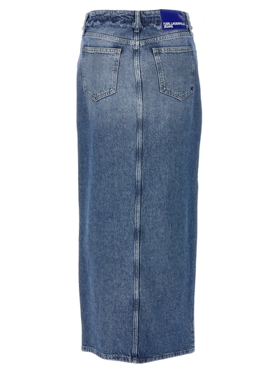 Shop Karl Lagerfeld Maxi Denim Skirt Skirts Blue
