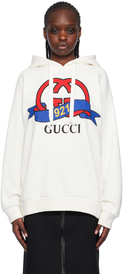 Shop Gucci White Interlocking G 1921 Hoodie In 9095 Sunlight/mc