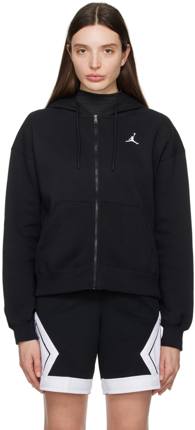 Shop Nike Black Jordan Hoodie In Black/white