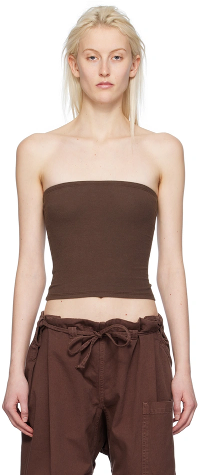 Shop Gil Rodriguez Brown Convertible Tube Top In Chocolate
