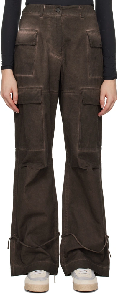 Shop Holzweiler Brown Night Worker Trousers In 1111 Brown Mix