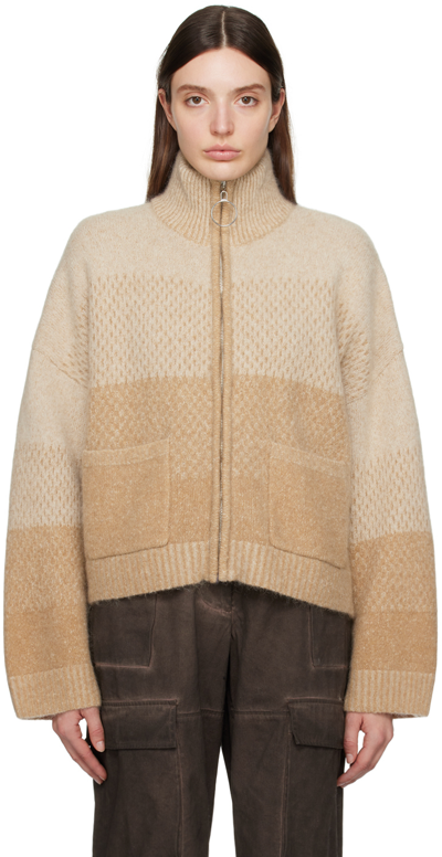 Shop Holzweiler Beige Tine Cardigan In Sand Mix (1006)