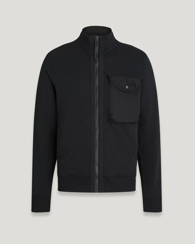Shop Belstaff Transit Sweatshirt Mit Durchgehendem Reissverschluss Für Herren Lightweight Loopback Fleece In Black