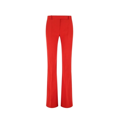 Shop Alexander Mcqueen Wool Trousers In Red