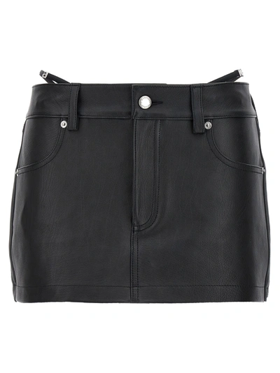 Shop Alexander Wang Thong Leather Skort Bermuda, Short Black