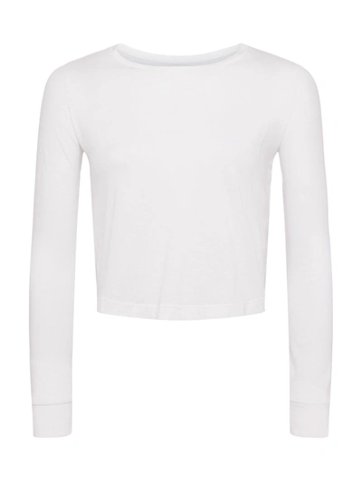 Shop L Agence Benny Cotton Crewneck Tee In White