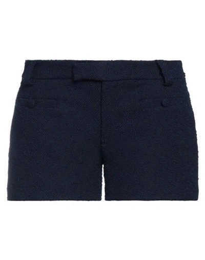 Shop Ami Alexandre Mattiussi Woman Shorts & Bermuda Shorts Navy Blue Size 8 Virgin Wool, Polyester, Cotto