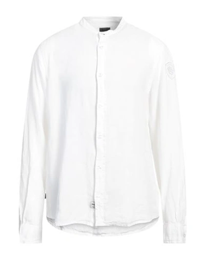 Shop Blauer Man Shirt White Size Xl Linen