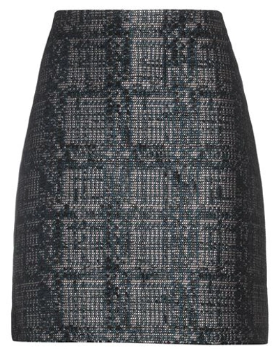 Shop Hugo Woman Mini Skirt Deep Jade Size 14 Polyester, Metallic Fiber In Green