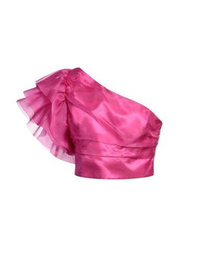 Shop Hanita Woman Top Fuchsia Size M Silk, Polyester In Pink