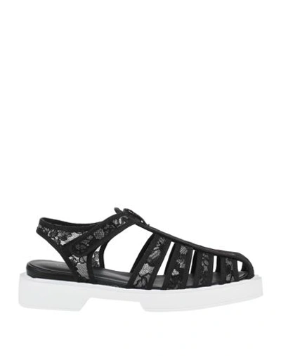 Shop Le Silla Woman Sandals Black Size 11 Textile Fibers