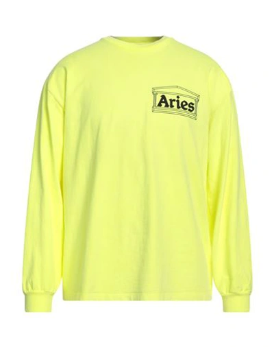 Shop Aries Man T-shirt Yellow Size L Cotton