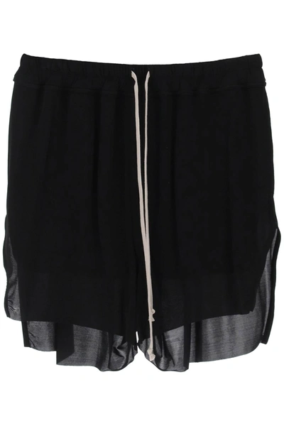 Shop Rick Owens Sporty Shorts In Cupro In Black